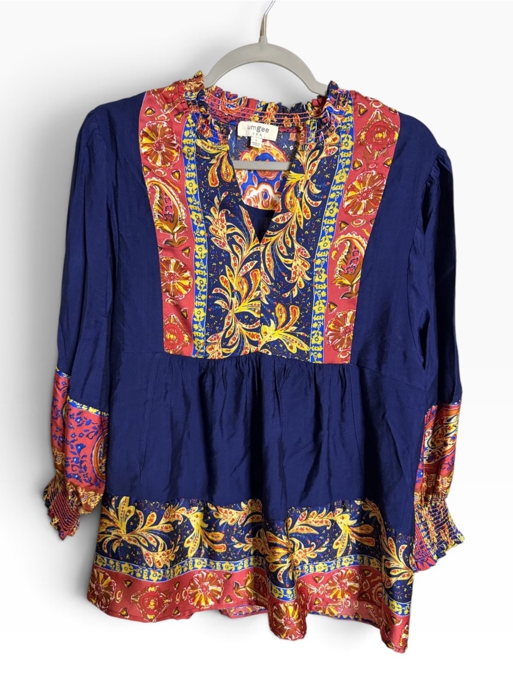 Umgee Multi-Print Peasant Blouse
